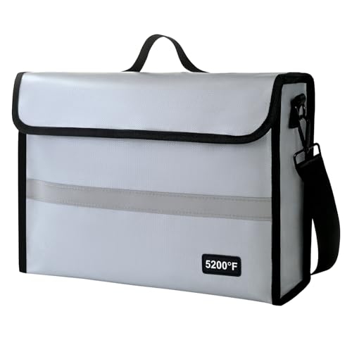 Fireproof Document Organizer - Waterproof & Fireproof Document Box for Home, Office & Travel (White-01)
