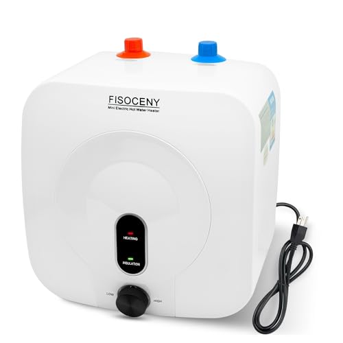 Fisoceny White 2.5 Gallon Under Sink Mini Tank Water Heater 1500W 120V