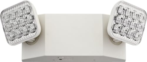 Lithonia Lighting Basics LED Emergency Light - White, Square, Adjustable Heads, 120/277V, Generation 3