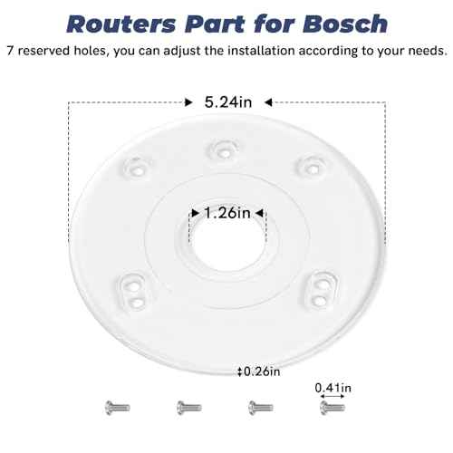 PR110 Palm Router Subbase, Router Base Plate with Screws for BOSCH RA Threaded Templet Guides, Router Guard Base Plate for Bosch GKF125CE, PR001, PR101, PR10E, PR20EVS, RA1051
