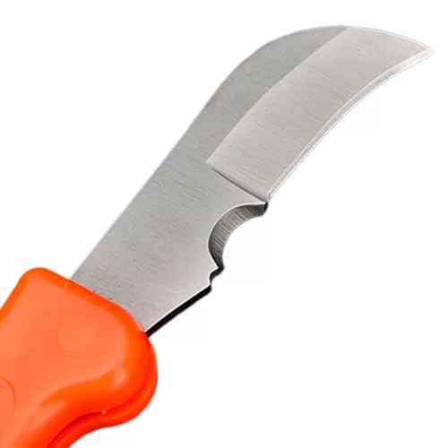 Edward Tools Electrician Curved Blade Knife - Lockback Folding Design - Stainless Steel - Works for Cable Stripping, Cutting Insulation, Cable Ties, Tape, Pulls Cuts, Splicing - Ergo Grip