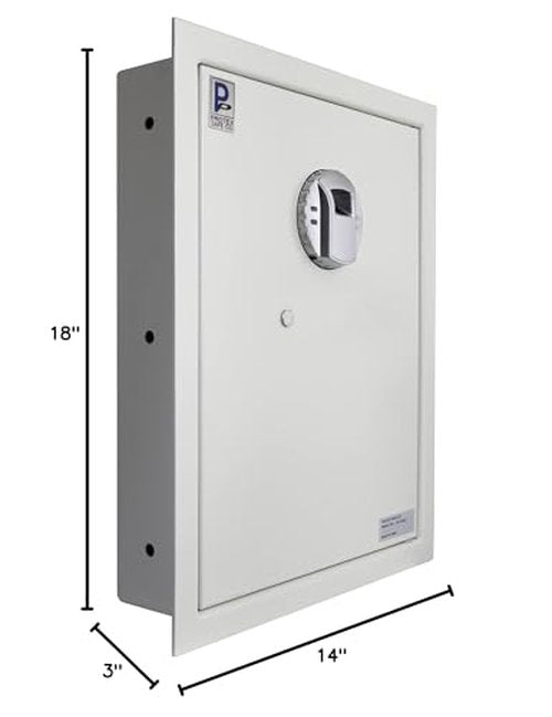 Protex Safe Fingerprint Wall Safe (FW-1814Z), fingerprint locking system, Burglary Resistant wall safe, digital electronic locking system, velvet interior, automatic door opening, 2 Removable shelves