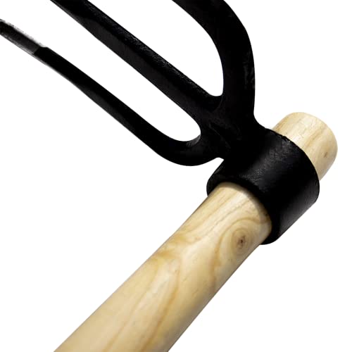 55-Inch Pure Solid Wood Replacement Handle for Garden Digging Spading Fork, Surface Coated with Protective Paint, Clear Finish, Convenient and Durable