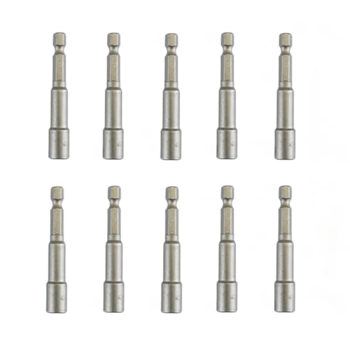 10 PCS 1/4" Hex Shank Magnetic Power Nut Driver Bit Sets, 1/4 inch Quick Change Socket Nut Driver Bit Magnetic