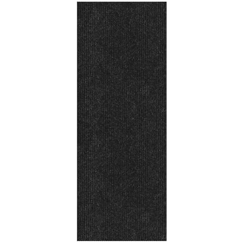 Ottomanson Waterproof Runner Rug 2’x6’ Black Non-Slip Indoor Outdoor Door Mat