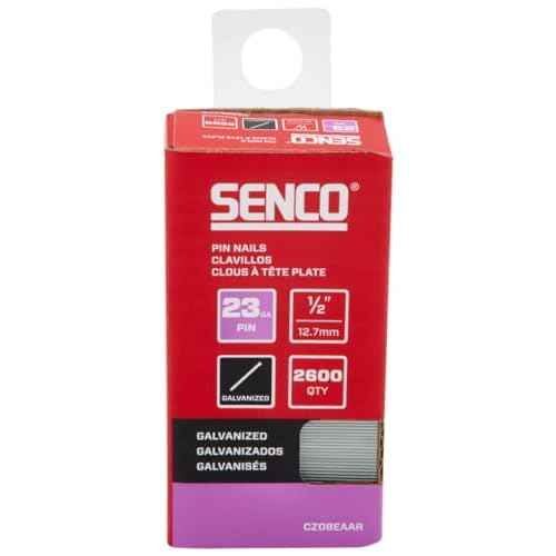 SENCO CZ08EAAR 1/2" 23 Gauge Pin Nails, Galvanized Finish 2,600 Count Pack
