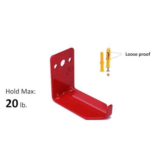 Fire Extinguisher Mount Wall Hook Bracket for Holding up to 20 lbs Extinguishers, Suited for Large and Small Dry Chemical and Water Extinguishers