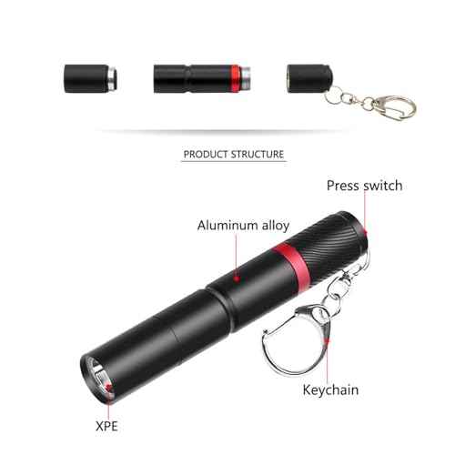 3 Pack Small Mini LED Keychain Flashlight, Single Mode AAA Battery Flashlights Portable Bulk EDC (Everyday Carry) Pen Flash Light, Key Chain Pen Flashlights for Work, Emergency, Pocket