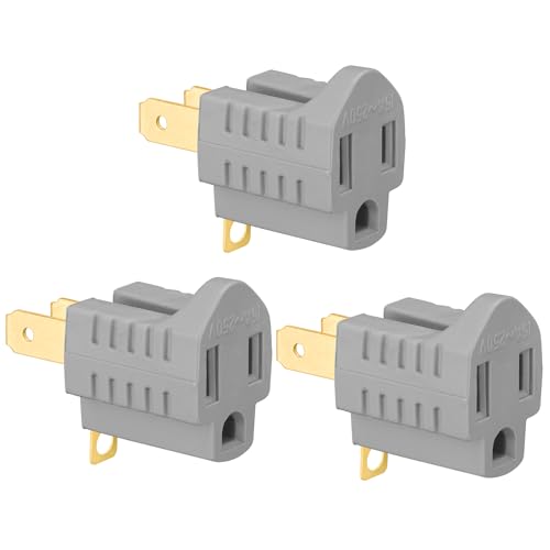 Polarized 3 Prong to 2 Prong Grounding Adapter - Indoor Use, 3 Pack