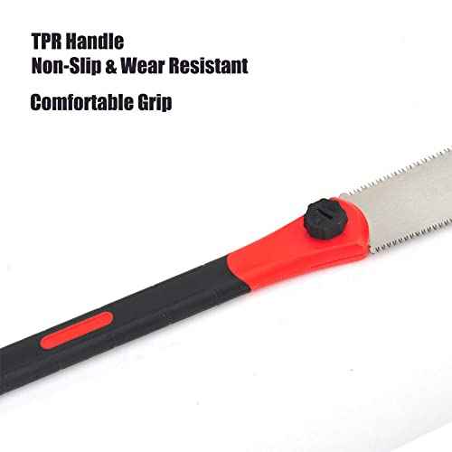 Double Edged Hand Saw, 32cm/12.5¡± Japanese Ryoba Pull Saw Flexible Flush Cut Saw for Fine and Coarse Cutting Woodworking (Red)