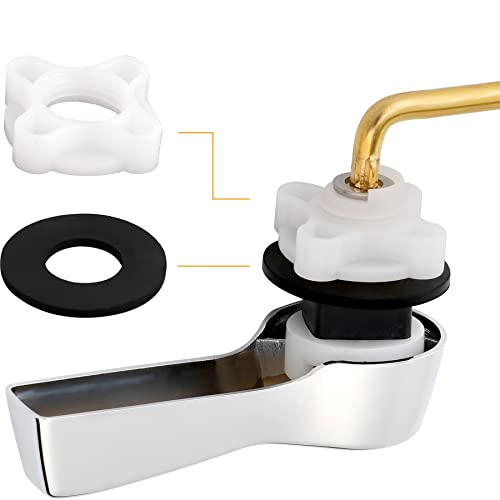 Hibbent Chrome Front Mount Toilet Handle Replacement Kit Upgraded Finish