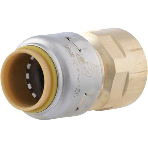 SharkBite Max 1/2 Inch Push-to-Connect Brass FNPT Adapter - Pack of 1