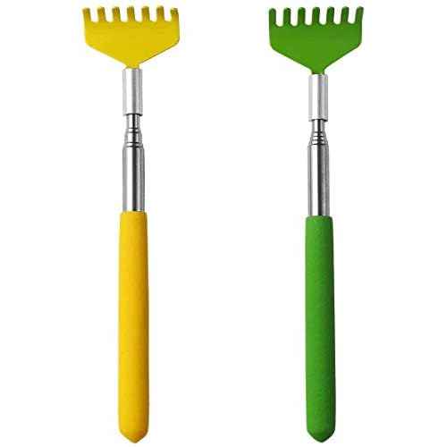 MIUPOO Mini Zen Sand Rakes Tool Decoration Garden Sand Rake Feng Shui Decoration for Home Office 2 Pieces(Yellow + Green)
