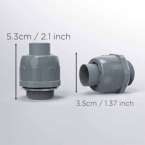 HDHAODA 10-Pack 1/2 Inch Straight Electrical Conduit Connectors Gray