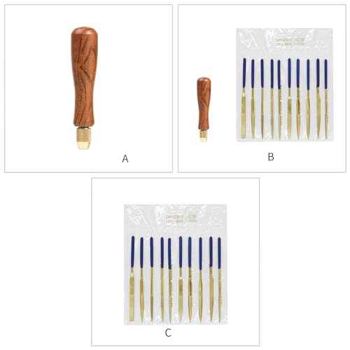 Brass Solid Wood Handle Diamond File Set Handle Tool Ceramic Wood Rasp File Needle Jewelry Polishing Carving Wood Handle File