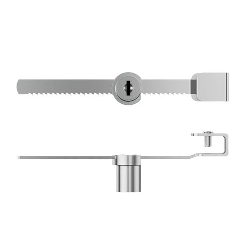 Sliding Glass Door Ratchet Lock with Chrome Finish – Keyed Alike, Fits 4-8mm Glass, Secure Showcase Display Case Lock for Cabinets, Retail Stores & Home Use - 2 Pack
