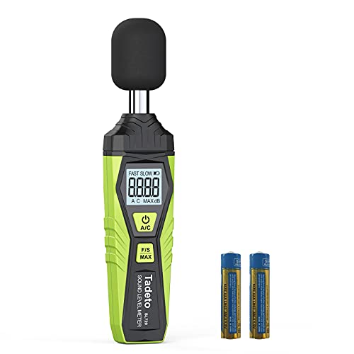 Tadeto Green Digital Sound Level Meter 30-130dB with A/C Weighting, LCD Backlight
