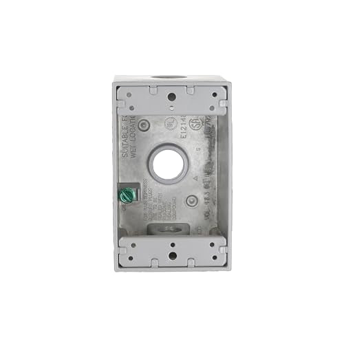 BELL Gray 1-Gang Weatherproof Electrical Box with 3/2-Inch Outlets