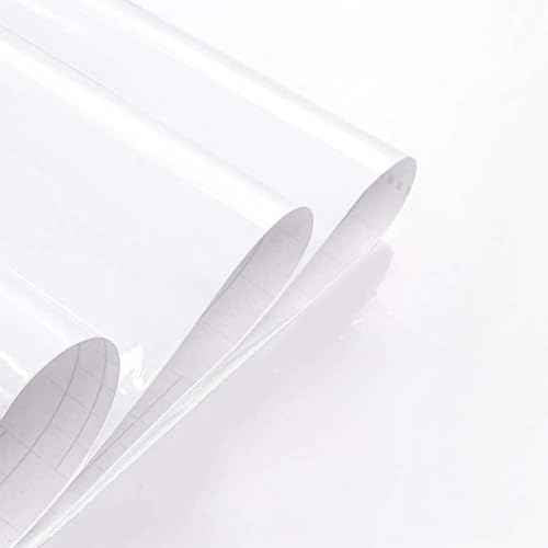 Abyssaly White Contact Ppaper 15.7¡° X 118¡± Glossy Vinyl Film Removable Self-Adhesive Peel and Stick Wallpaper Decorate Paintable Wallpaper Kitchen Cabinet Furniture Countertop Shelf Paper