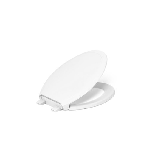 KOHLER 4734-RL-0 Rutledge ReadyLatch Elongated Toilet Seat, Quiet-Close Lid, Contoured Seat, Grip-Tight Bumpers and Installation Hardware, White