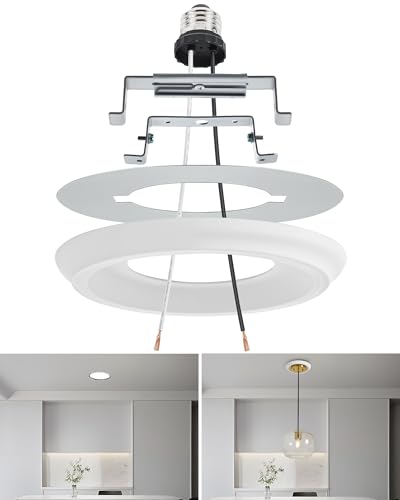 White Recessed Can Light Conversion Kit for 5-6 Inch Ceiling Fixtures - Luvkczc