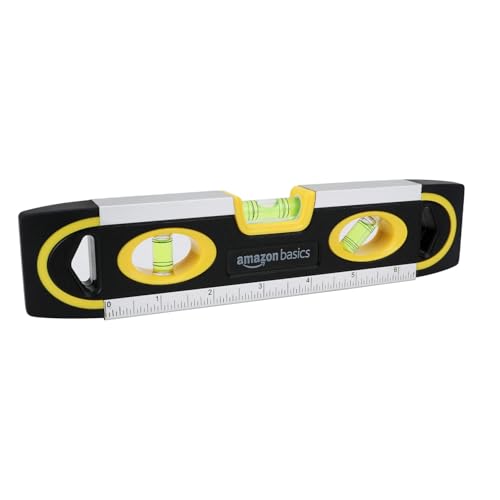 9-Inch Magnetic Torpedo Level and Ruler - Accurate Bubble Vials, Lightweight, Black