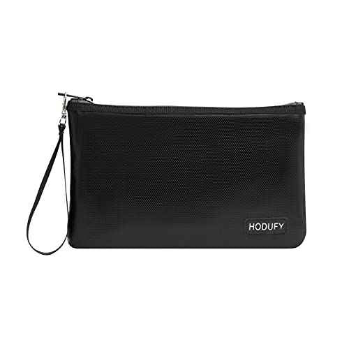 Fireproof Money Bag (2000¢µ), Fireproof Document Bags, Bank Cash Bag with Zipper & Strap, Suitable for A5 Documents, Bank Inventory, Passport (Black)