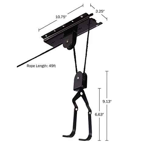 Bike Hanger - Overhead Hoist Pulley System with 100lb Capacity for Bicycles or Ladders - Secure Garage Ceiling Storage by Rad Sportz