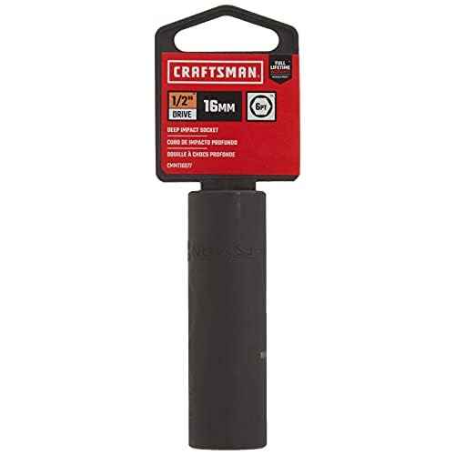 CRAFTSMAN Deep Impact Socket, Metric, 1/2-Inch Drive, 16mm (CMMT16077)