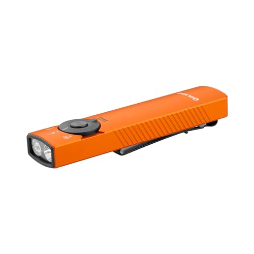 OLIGHT Arkfeld Pro Rechargeable Flat EDC Flashlight Orange CW with UV & Green Beam