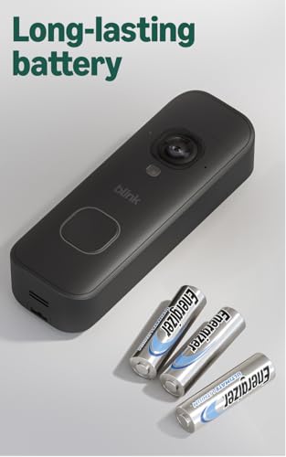 Blink Battery Doorbell 2K+ Wireless Video Doorbell with Sync Module Core – Black, Add-on Model