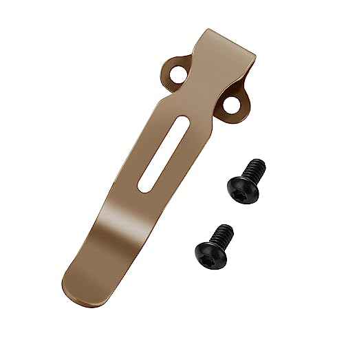 Deep Carry Pocket Clips with 2 Pieces Screws, Stainless Steel Pocket Knife Clip Replacement for Benchmade Bugout 535 and More, Anodized Finish (Gold)