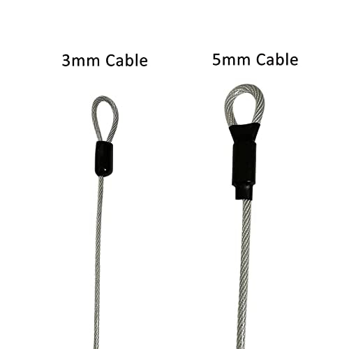 7FT 5mm Security Cable Lock,Braided Steel Coated Safety Cable Luggage Lock,Safety Cable Wire Rope Double Loop