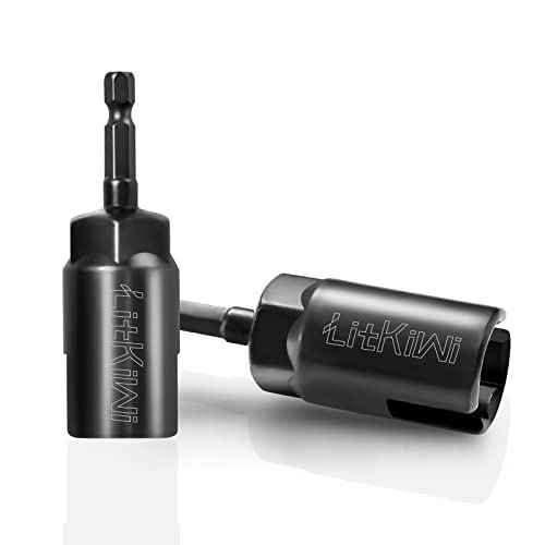 2PCS Power Wing Nut Driver,1/4" Hex Shank Slot Wing Nut Drill Bit Socket Wrenches,for Panel Nuts Screws C-Shaped Hook Bolt or Other Special-shaped Bolts Nuts