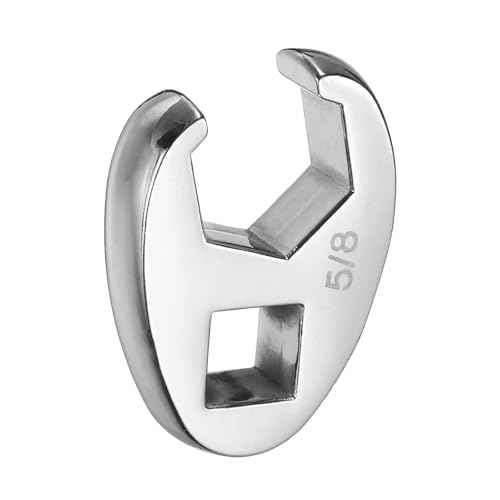 HARFINGTON Drive Crowfoot Wrench 3/8" Drive 5/8" SAE Fractional Crowfoot Flare Nut Wrench 40Cr Chrome Plated Open End Crowfoot Wrench for Mechanics Automotive Repair Work