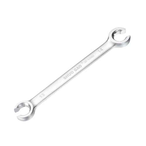 HARFINGTON Flare Nut Wrench 13mm x 14mm CR-V Nickel Plating Wrench for DIY Automotive Repairs and Household Maintenance