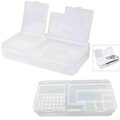 2 Pack Phone Repair Module Organizer Precision Component Storage Case Container Box Compartment Collector For iPhone Tiny Screws Screen Replacement Motherboard IC Chips Screwdriver Tool Parts