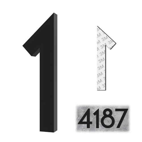 CecilyArts 3 Inch Black House Numbers Self-Adhesive Modern Mailbox Address Signs