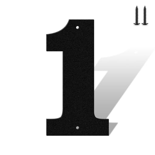 ShowMtheM 4'' Black House Numbers for Outdoor Modern Address Sign - Matte Finish