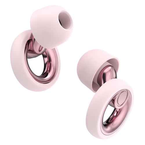 Ear Plugs for Sleeping Noise Cancelling - Reusable Silicone Earplugs for Concert, Motorcycle, Sports and Festivals, 30dB Noise Reduction, Washable Hearing Protection - Pink
