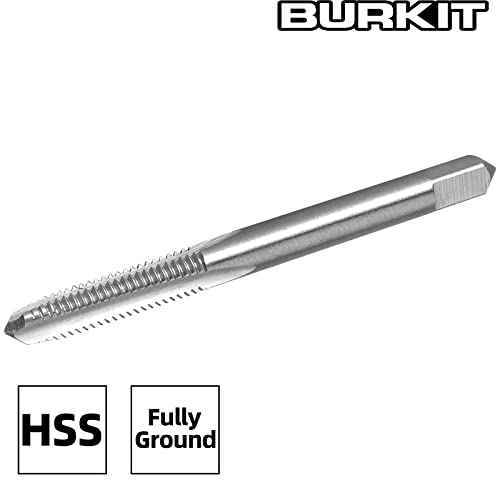 Burkit 2pcs M2 X 0.4 Thread Tap Right Hand, HSS M2 x 0.4 Straight Fluted Machine Tap