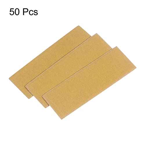 HARFINGTON 50pcs Micro Sander Paper 220 Grit 3.5x1.2 Inch Mini Sanding Sheets Strips Hook Loop Sandpapers for Wood Metal Small Projects Tight Spaces Polish Work