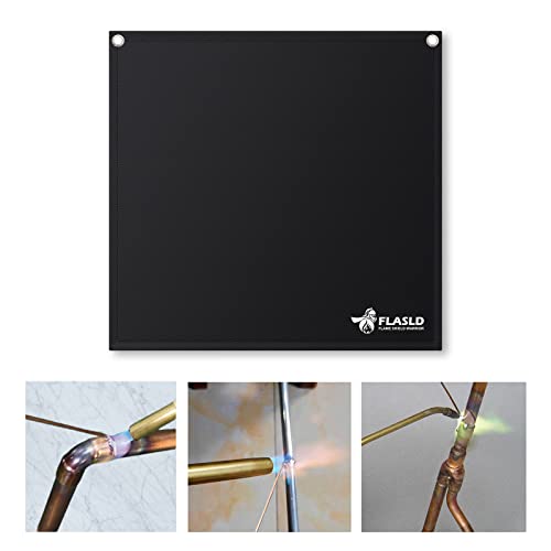 FLASLD Magnet Flame Protector for Soldering and Brazing, 18''x18'' High-Temperature PlumberPad Heat Shield, Fire Resistant Welding Mat