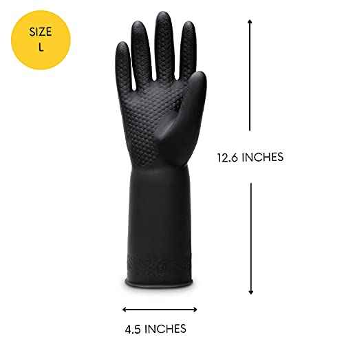 Chemical Resistant Latex Gloves,Cleaning Protective Safety Work Heavy Duty Rubber Gloves