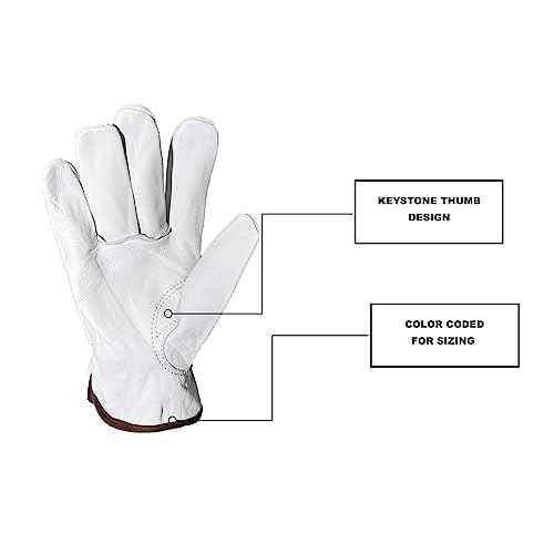 Strongarm Premium Goatskin Leather Welding & Work Gloves, for Welding, Construction, Industrial, Gardening, Mechanix, Driver