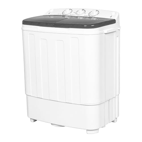 Bonusall Grey Portable Washing Machine 18LBS Compact Mini Laundry Washer with Handle