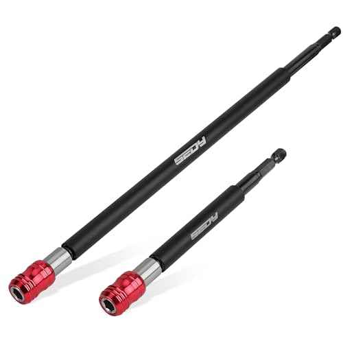 2-Piece 6", 12" Extra Long Magnetic Screwdriver Bit Holders, 1/4 Inch Hex Shank Quick Release Extension Adapter, Durable CR-V Steel, Universal Fit for Impact Driver Bits