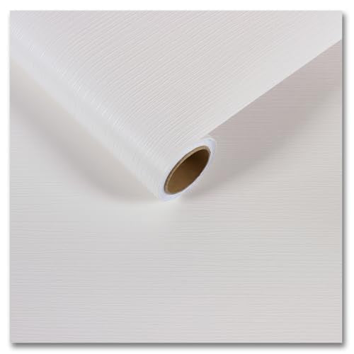CRE8TIVE White Wood Contact Paper Peel and Stick Textured Thick Wood Look Wallpaper for Countertops Waterproof Vinyl Wrap 12"x80" Self Adhesive White Wallpaper for Bedroom Furniture Cabinets Desk Tops