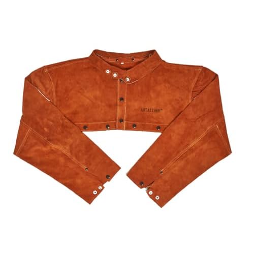 ANTAITHER Split Cowhide Leather Welding Cape Sleeve - Superior Heat & Flame Resistance for Heavy-Duty Protection