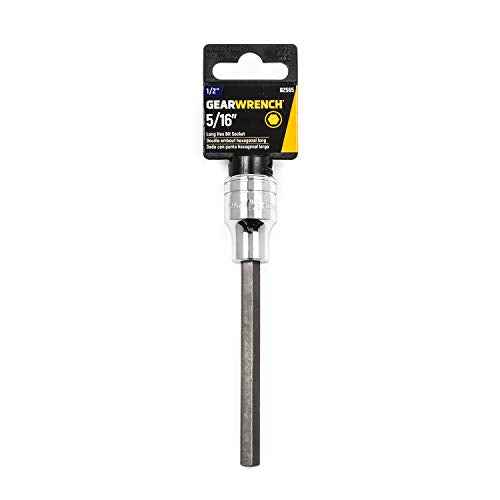 GEARWRENCH 1/2" Drive Long Length Hex Bit Socket, 5/16" - 82565